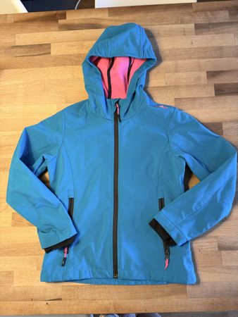CMP Softshell Jacke, Gr. 140, Top Zustand, Türkis-Pink!