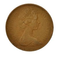 Königin Elisabeth II. (✝) /  2 New Pence 1971
