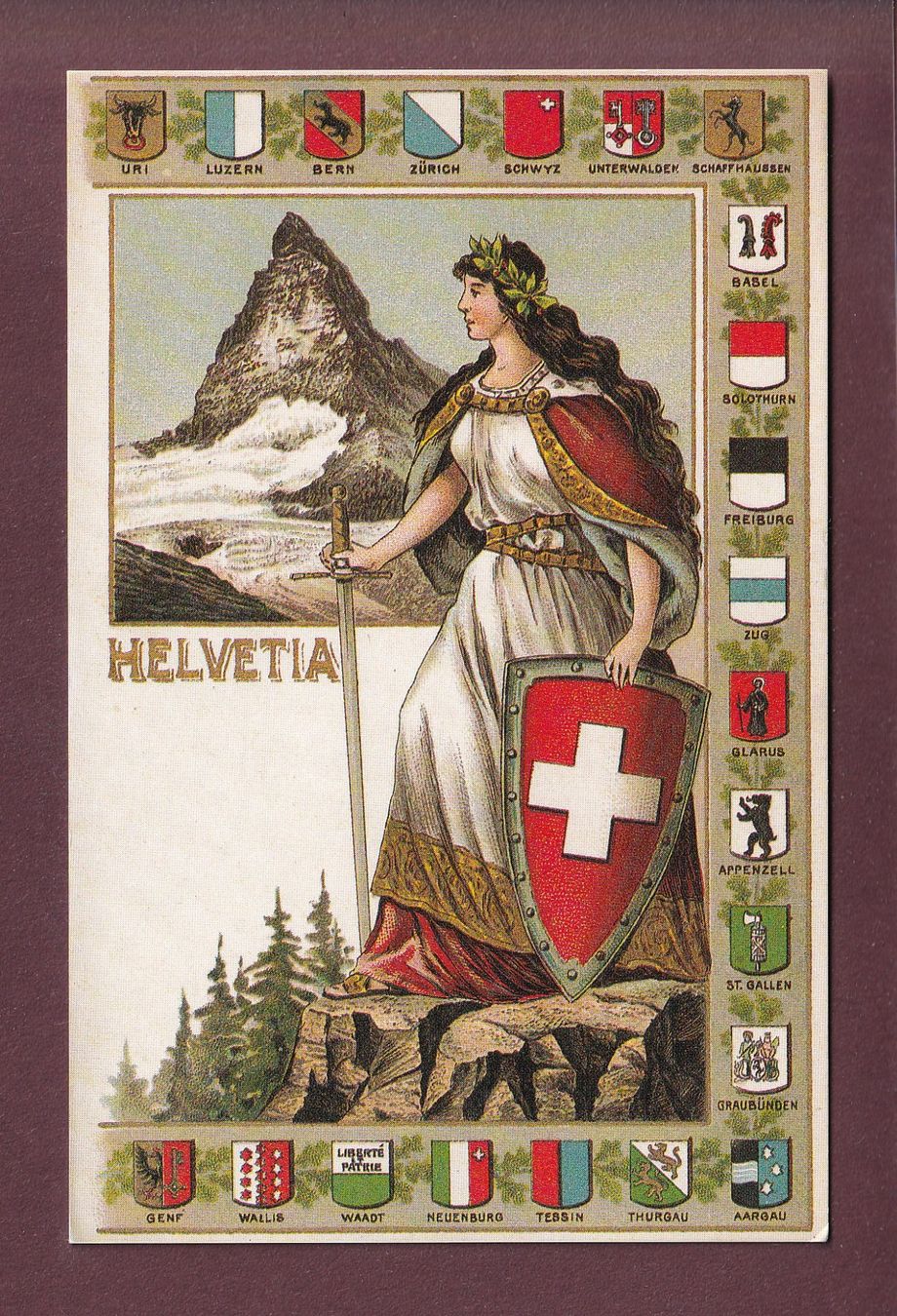 Cartoline postali: HEVETIA - Kantone – Usato da Pully venduto da nicecards