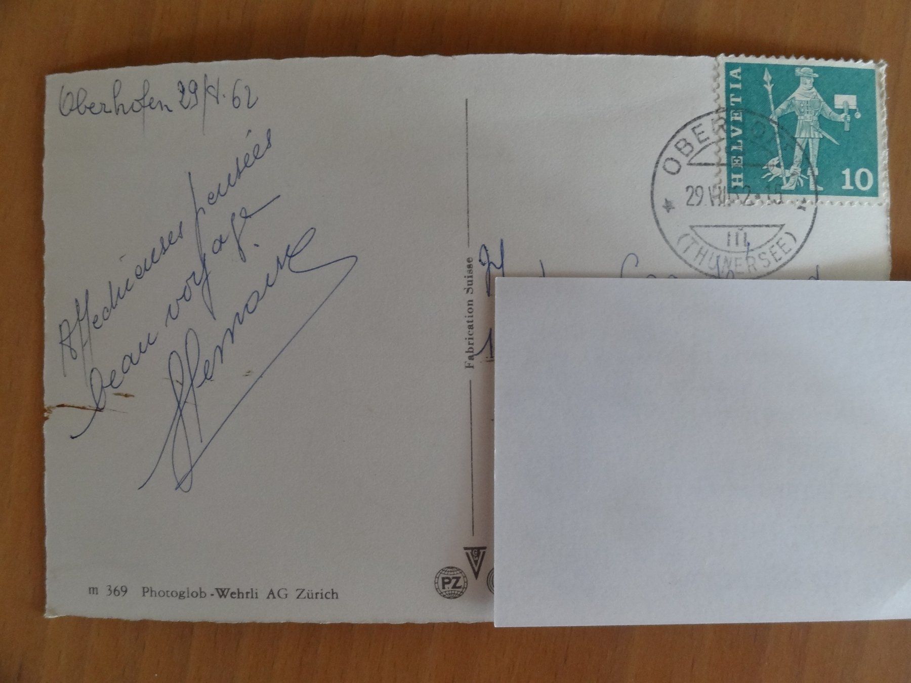 Cartoline postali: Schloss Oberhofen - 1962 – Usato da St Léonard venduto da Riglin 1