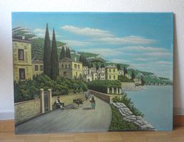 Gemälde Meditérrane Szenerie, 80,5cm x 61cm x 3mm