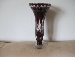 Top Vase Böhmen Glas Rot Und Klar Siehe Bilder Sehr Schön