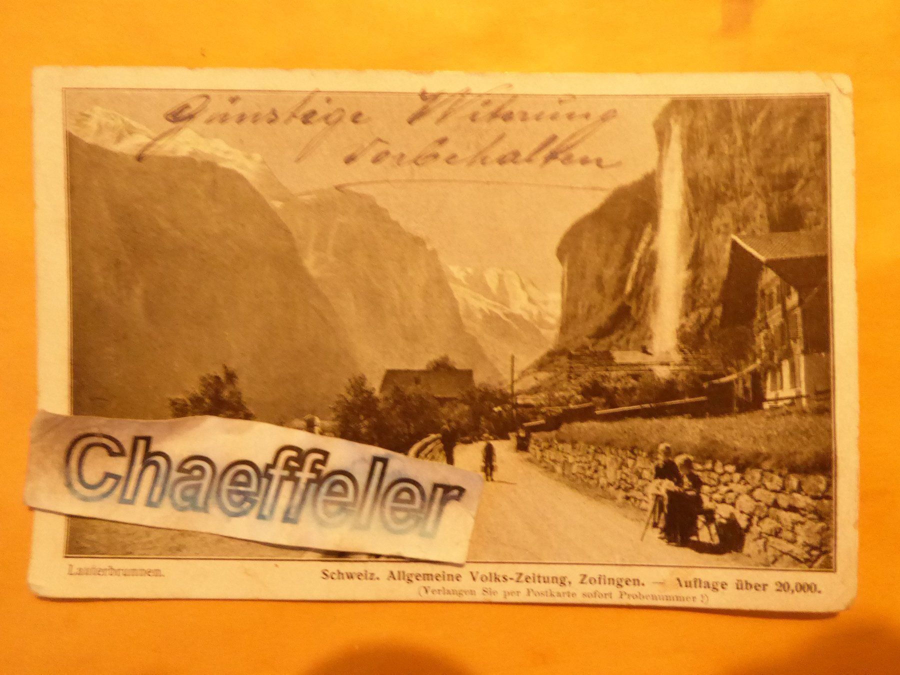 Ansichtskarten: 1908 Lauterbrunnen – Gebraucht aus Zürich von Chaeffeler