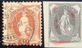 STEHENDE HELVETIA 96A 30RP GESTEMPELT ERHALT SIEHE SCAN -H8