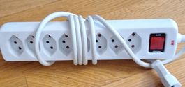 Mehrfachsteckdose BASICLINE 8-fach weiss mit Schalter 