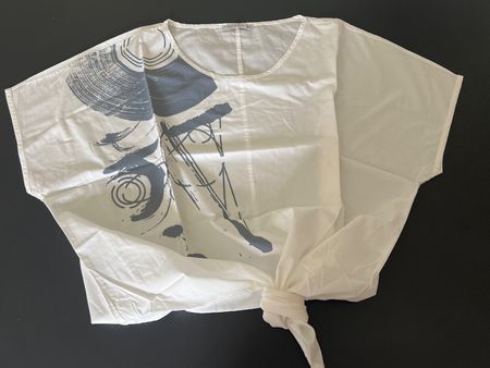 LUUKAA - Blouse blanche coton à motif - Neuve - taille 3