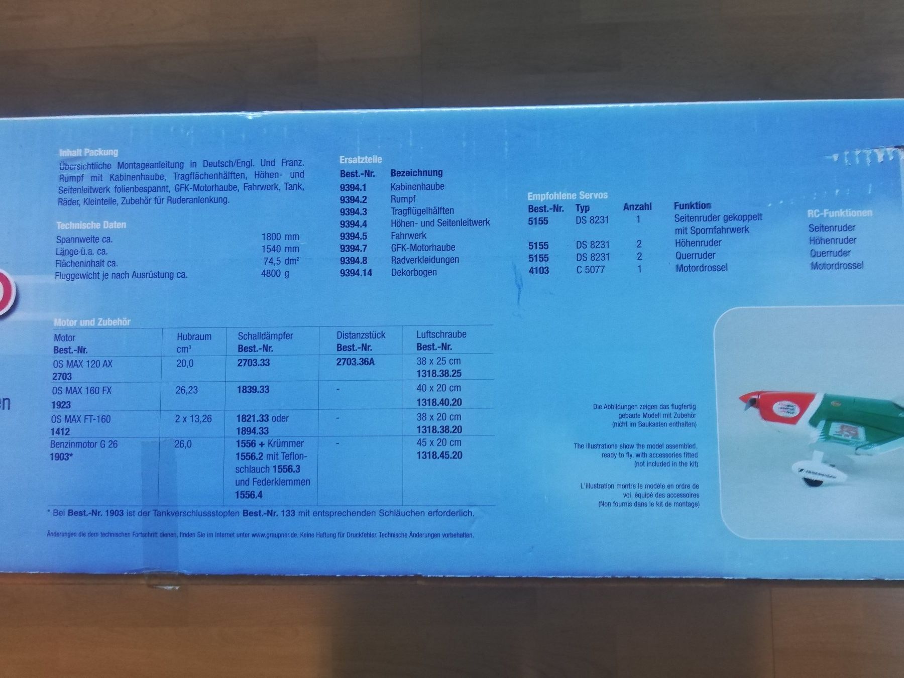 Graupner RC Modellbau: Graupner EXTRA 300SHP – Neu und originalverpackt aus Flüh von AMS-Modellbau 1