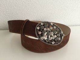 Magnolia Pferdehaargürtel mit Swarovskisteinen, neu