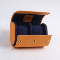 Leder-Uhrenetui für 2 Uhren – Orange | Janexx®