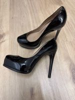 Plateau Pumps schwarz Lackleder Grösse 36.5