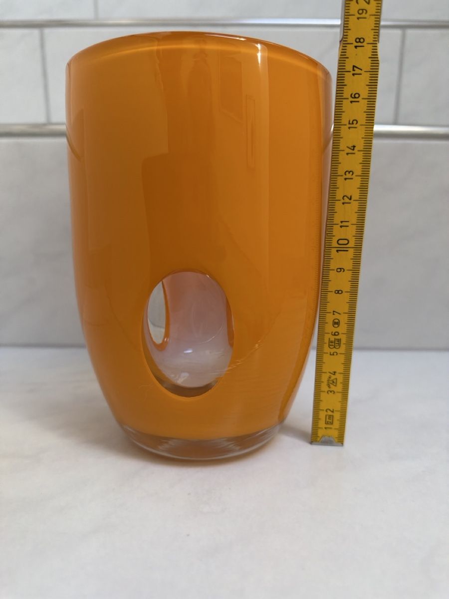 Vasi & Recipienti: Glasvase Orange mit klaren Einschlüssen. – Usato da Biberist venduto da Momo33 7