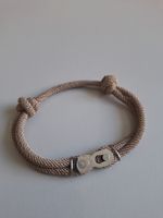 Armband Kordel beige mit Kettenschloss