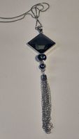Collana lunga ciondolo rombo con nappe Argento