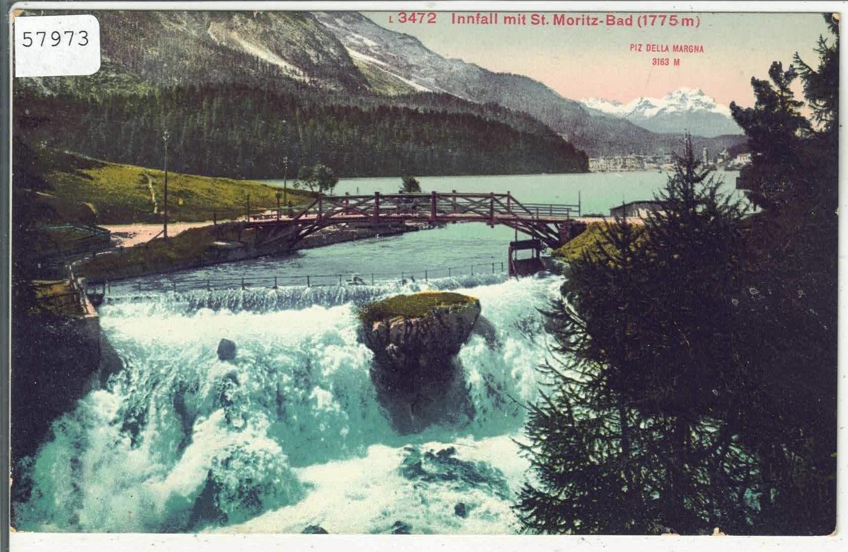 Ansichtskarten: Innfall mit St. Moritz-Bad - Litho – Gebraucht aus Ettingen von Kartenplanet