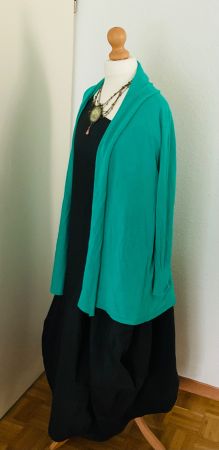 Sublime veste BERENGELLE Lagenlook, magnifique vert one size