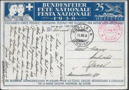 1930 BF-Karte 1.Segelluftpost Bachtel o AUSLIKON top ab 1.-