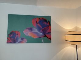 Grossformatige Pop-Art Leinwand– florales Statement-Kunstwe