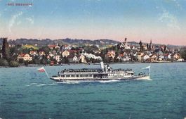 GRUSS aus MÄNNEDORF 1922 mit Schiff STADT ZÜRICH