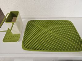 Küchen Organizer und Abtropfmatte Grün Neu