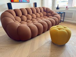 Canapé Rochebobois Bubble Techno 2D Unito Siena 238cm + pouf
