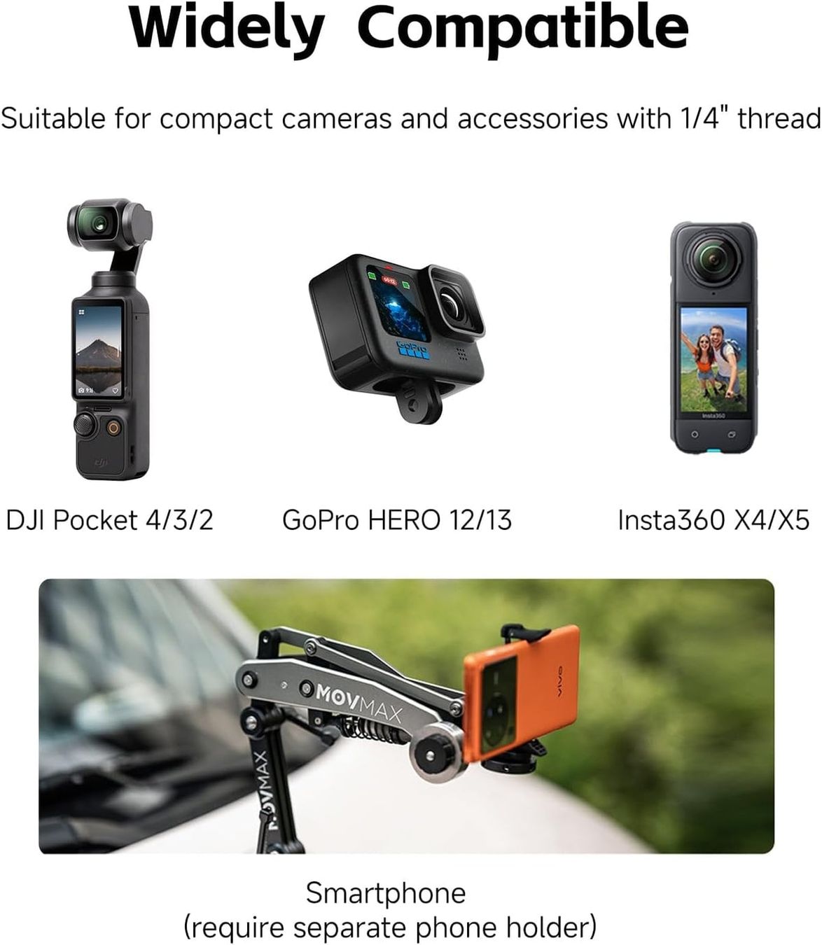 Action Cam: MOVMAX BLADE ARM mit Hoop Connector – Nuovo (secondo la descrizione) da Schmerikon venduto da mike_96 8