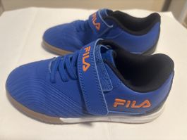 Kinder Hallenschuh Fila Grösse 31 blau mit Klettverschlus