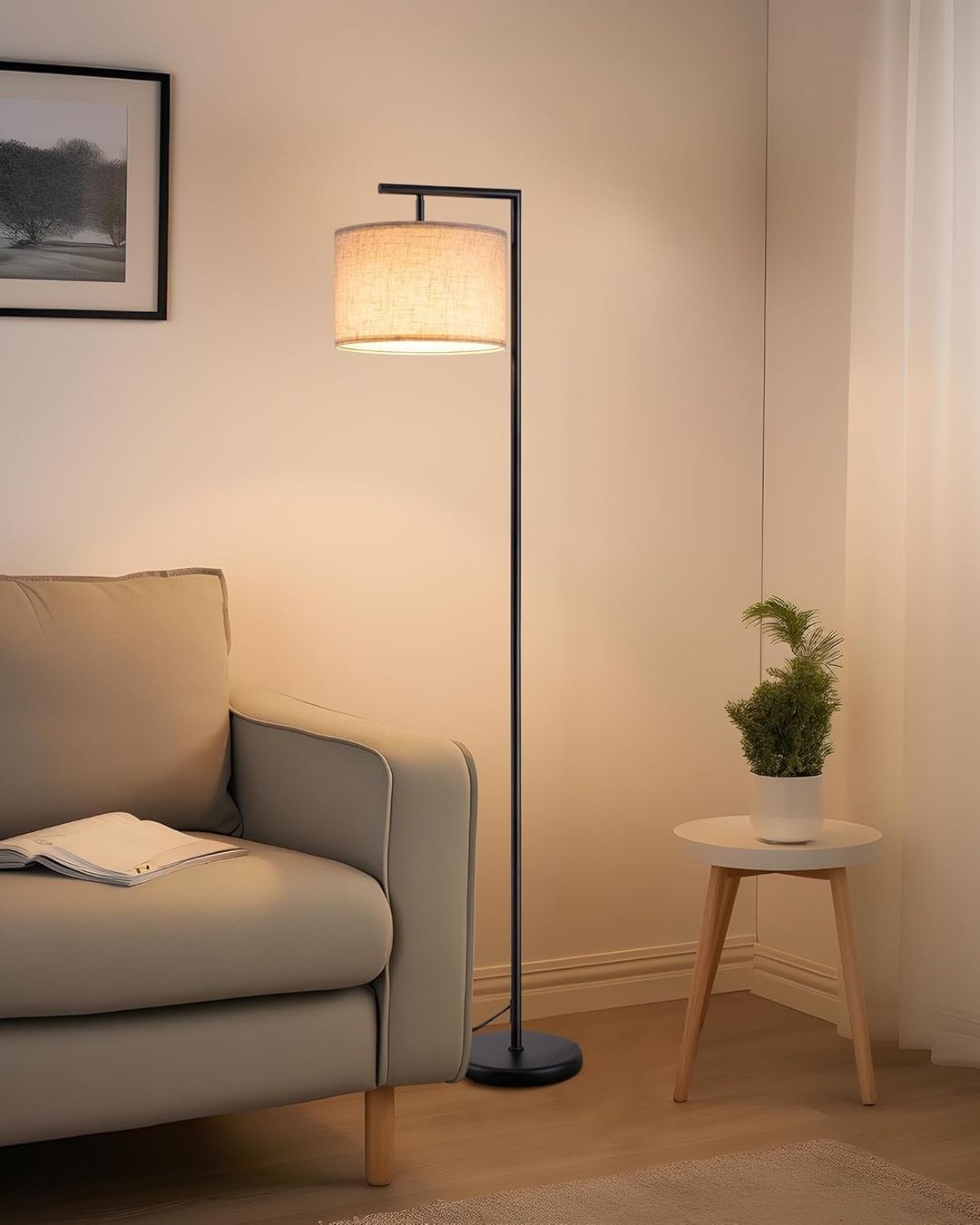 Lampade: Stehlampe 160 cm Bogenlampe Schwarz Beige E27 LED – Nuovo e nell'imballaggio originale da Schaffhausen venduto da schwizerchaes