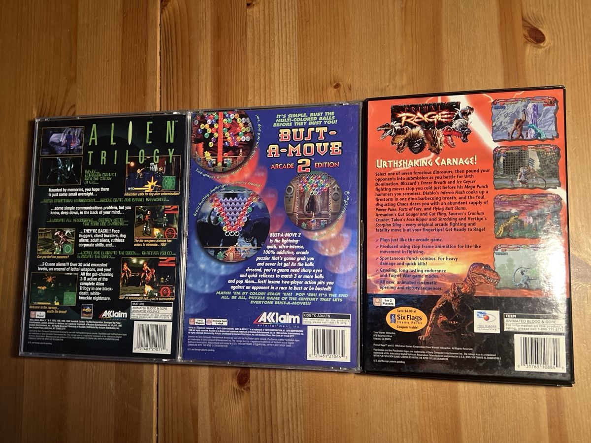 Sony Spiele: Playstation 1 Games - Alien, Primal Rage, Bust a Move 2 – Gebraucht aus Nänikon von Flipperbar 3