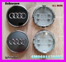 Audi 61mm Black Wheel Center Caps
