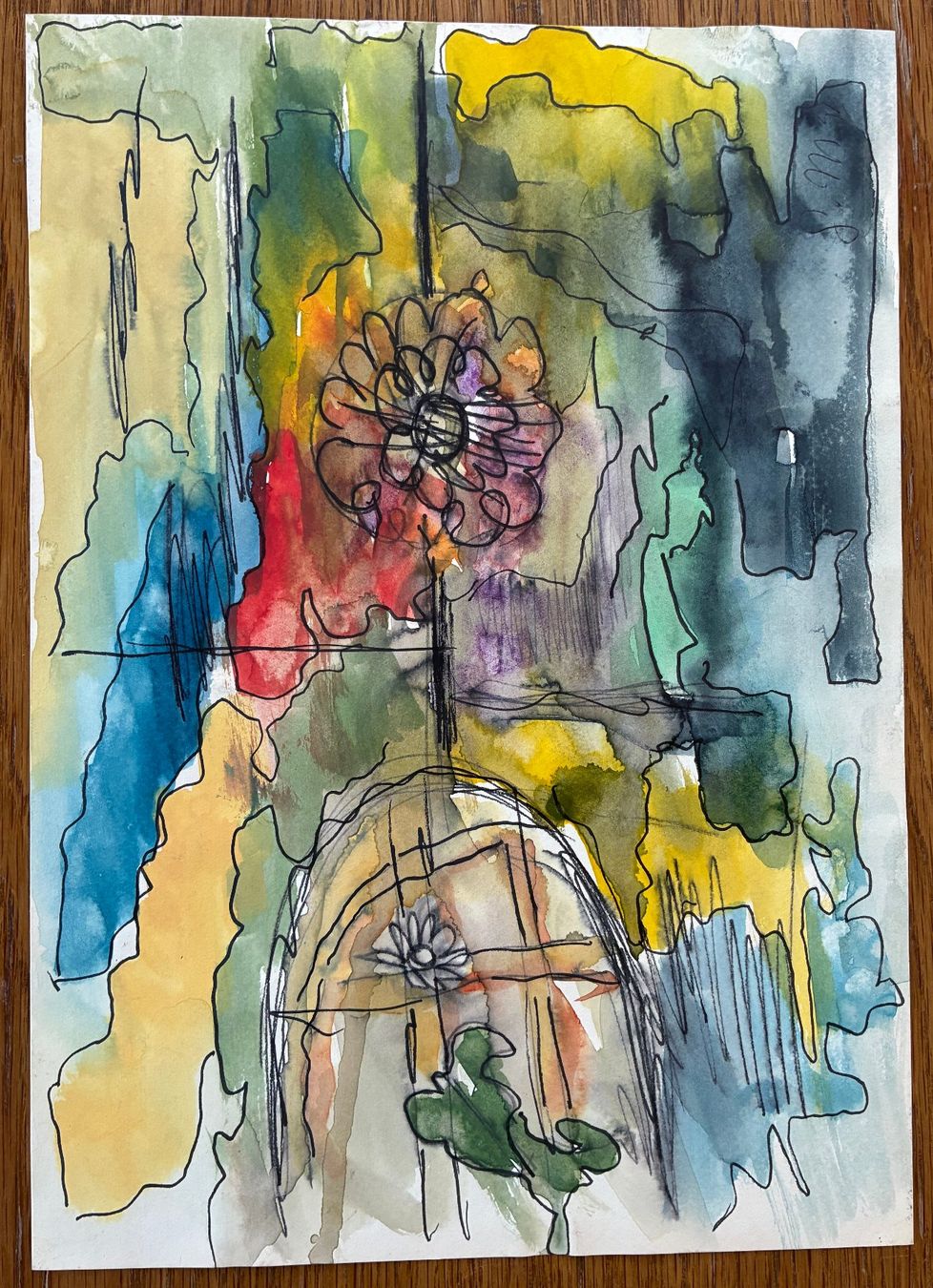 Gemälde: Das Grab - Monogrammiert S . M .  - Aquarell – Gebraucht aus Meinisberg von duveen 1