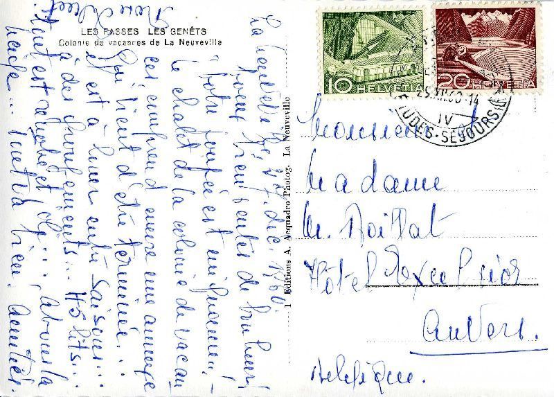 Cartoline postali: Neuveville - Colonia de vacances + 1960 – Usato da Emmenbrücke venduto da teestube 1