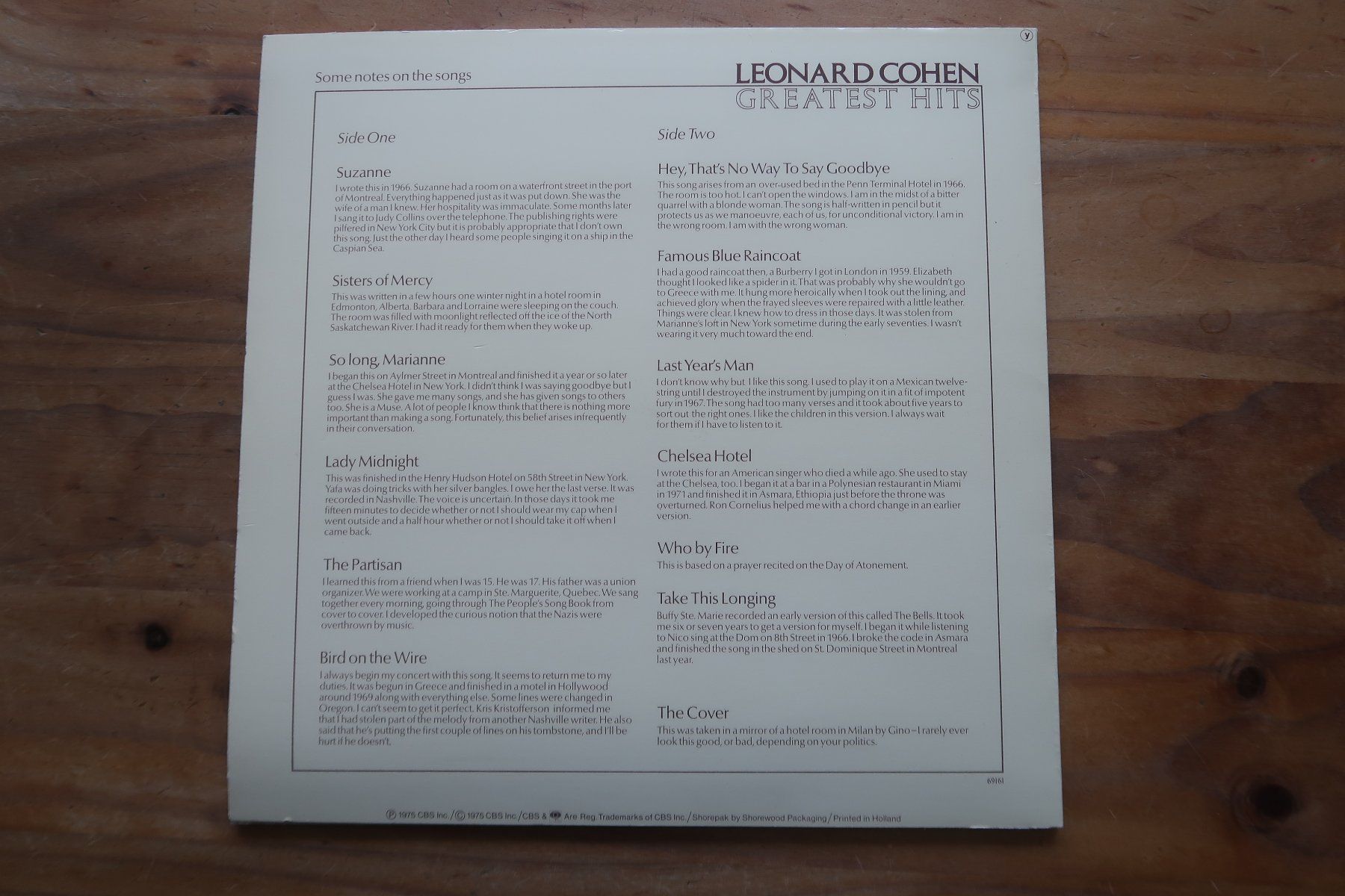 Schallplatten: LEONARD COHEN - GREATEST HITS - VINYL LP – Gebraucht aus Basel von Patiscat 1