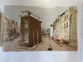Original Lithografie Rudolf Zender Port Saint Martin