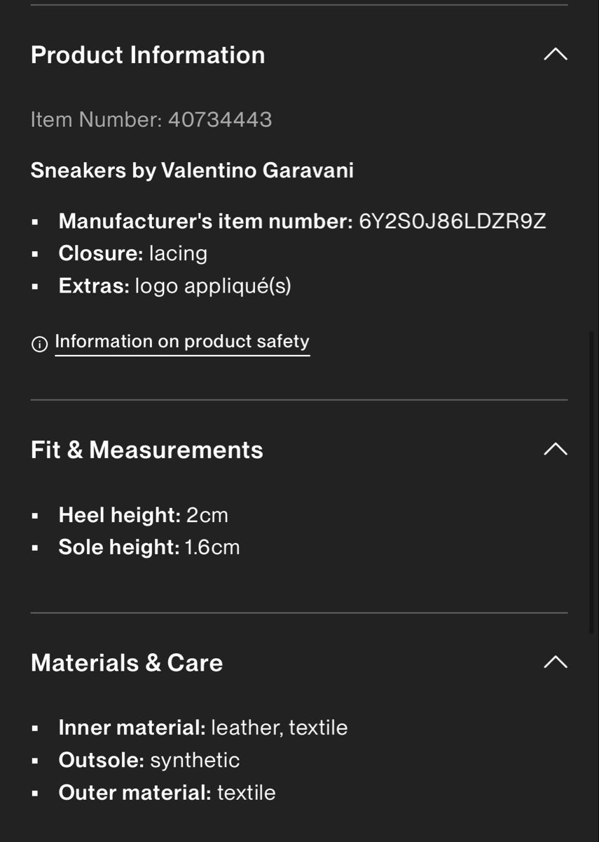 Valentino Scarpe da uomo: Valentino Garavani Sneakers – Nuovo e nell'imballaggio originale da Zürich venduto da Grothschild 6