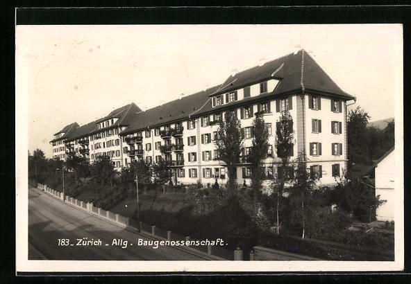 Cartoline postali: Zürich, Gebäude der Allgemeinen Baugen – Usato da Berlin venduto da bartko-reher