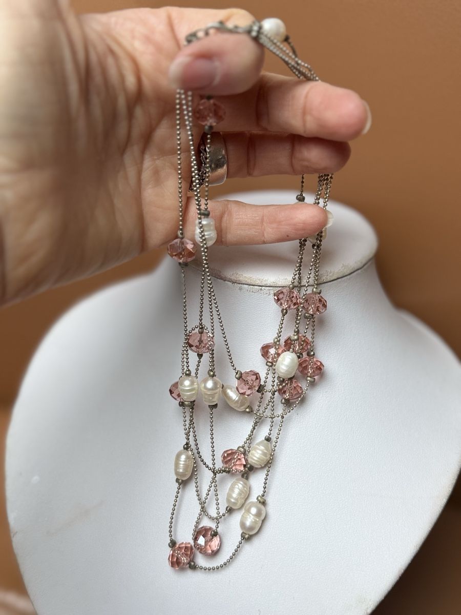 Catenine: Lange Modeschmuck Kette mit Süsswasserperlen & Glasperlen NE – Nuovo e nell'imballaggio originale da Basel venduto da Chili007 3