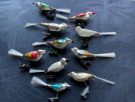 Alter Weihnachtsschmuck Lot Vögel