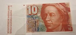 10 Franken Schein Leonhard Euler 1977-1989 Banknote