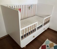 Babybett / Kinderbett 140x70cm (weiss) inkl. Matratze