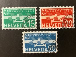 Flugpost 1932, Kat. 16-18, gestempelt, KP 85.--