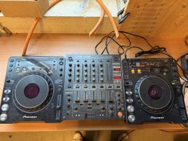 Pioneer DJ-Set: 2x CDJ-1000MK2 & 1x DJM-500 Mixer (Kult)