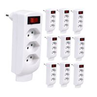 Abzweigstecker mit Schalter 4 x T13, 10 Stück