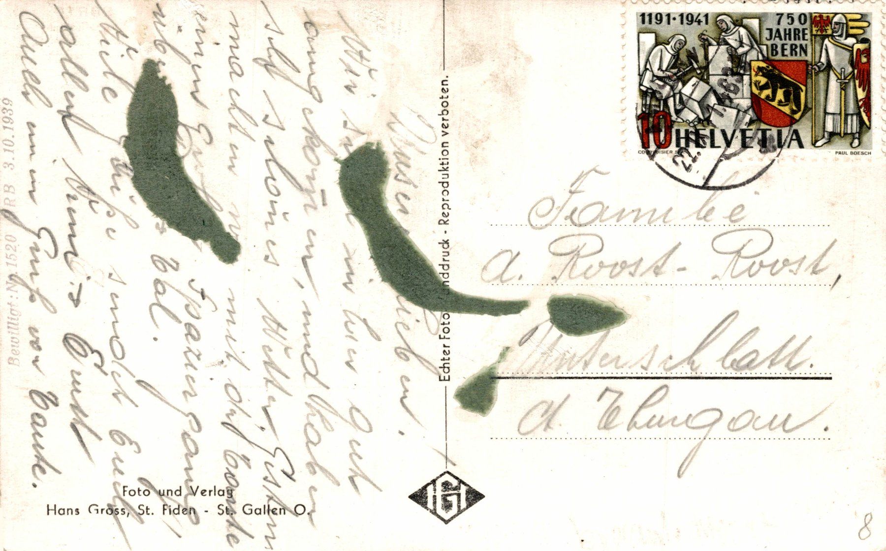 Cartoline postali: Brunnadern, Togg. – Usato da Bronschhofen venduto da Astore 1