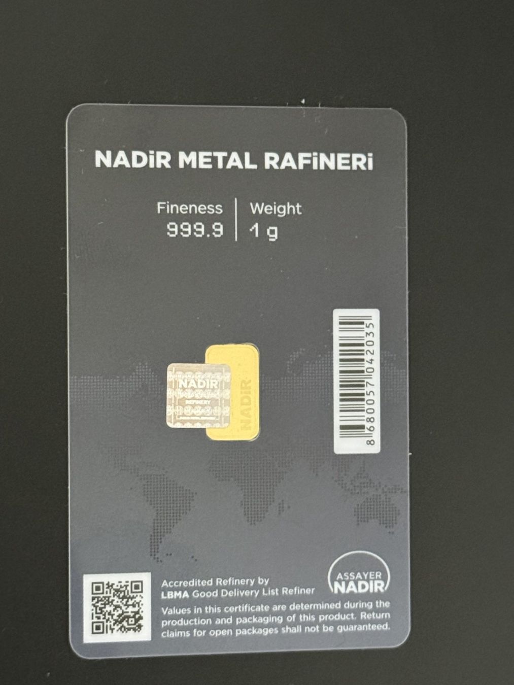 Edelmetalle: Goldbarren 1g Nadir Rafineri – Neu und originalverpackt aus Untersiggenthal von byiggy 1