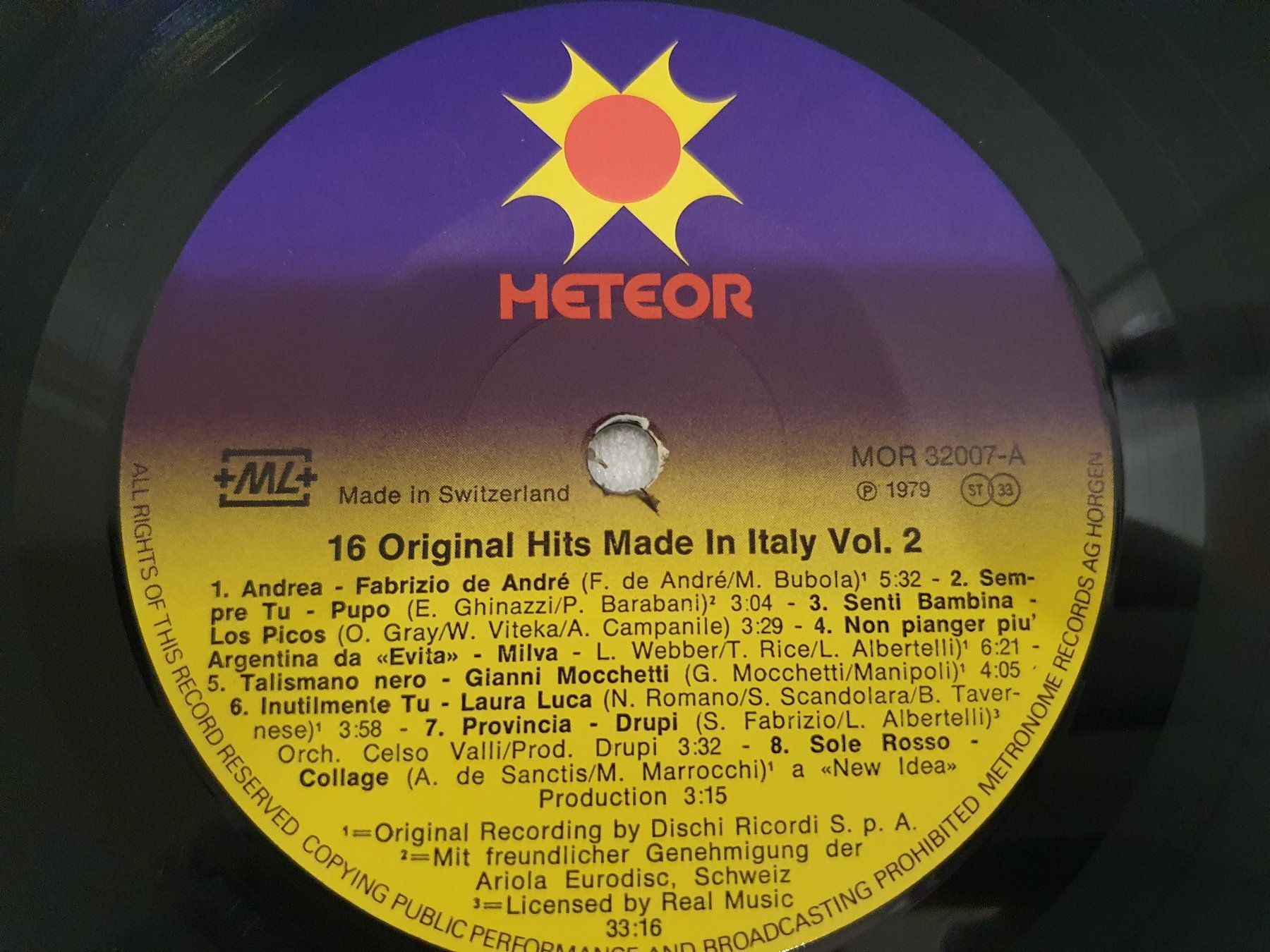 Dischi in vinile: 16 Original Hits Made In Italy Vol. 2 – Usato da Uster venduto da Vinyl-Leidenschaft 3