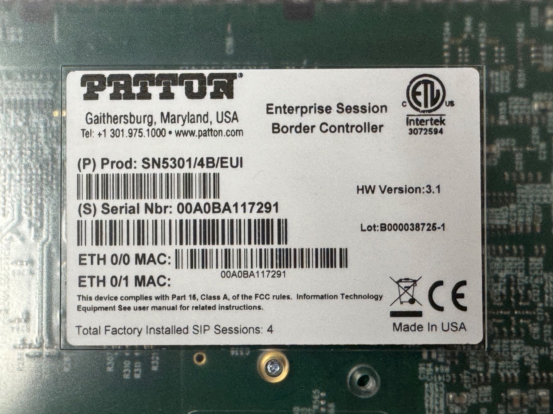 Schallplatten: Patton SIP enterprise session border controller – Gebraucht aus Luzern von Boxx 2