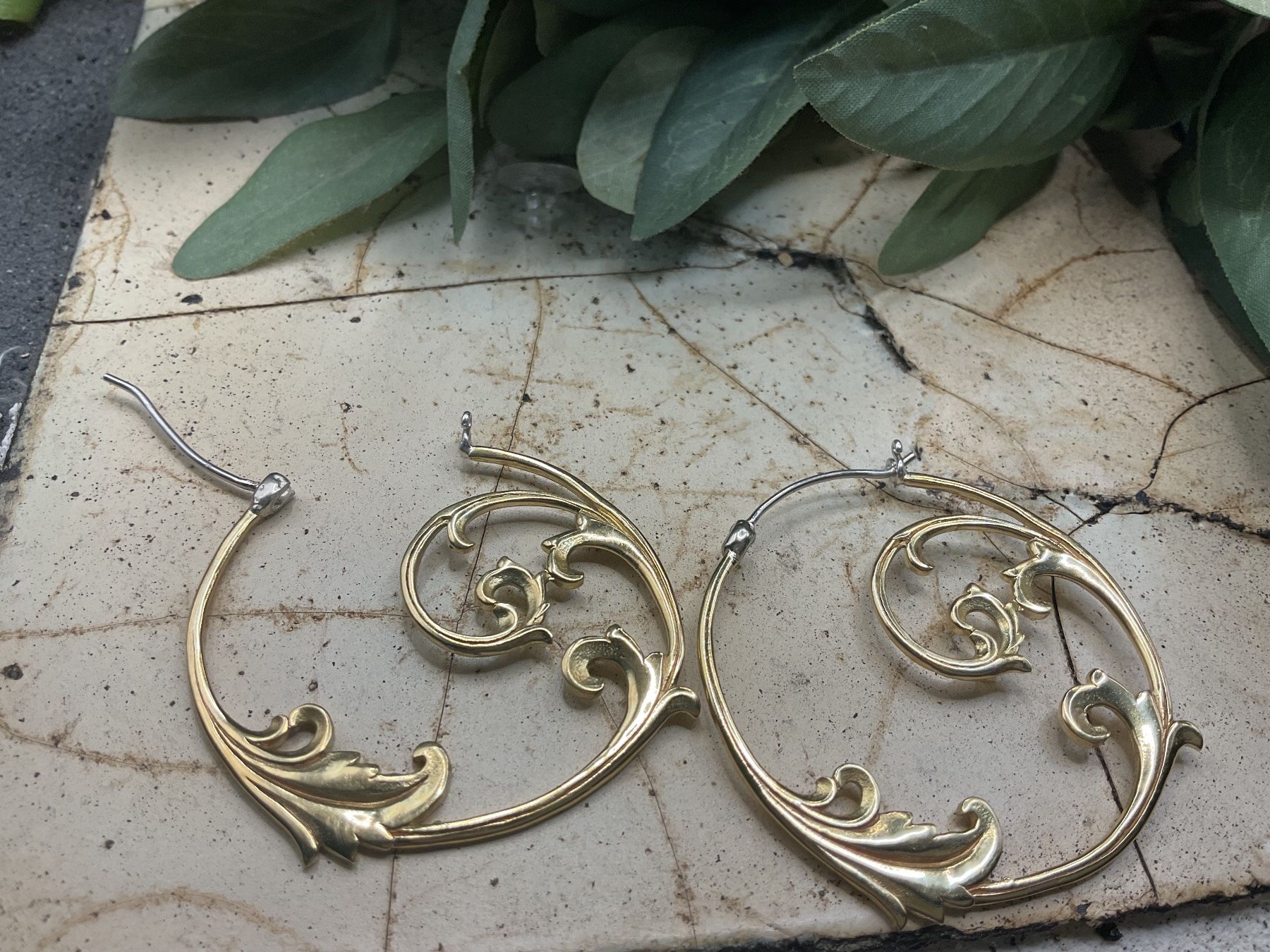 Ohrringe & -stecker: Vintagestil Ohrstecker aus Silber und Messing – Neu (gemäss Beschreibung) aus luzern von Alpendorf1 2
