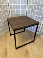 Beistelltisch ANGELA Eiche massiv Met. schwarz 40 x 40 cm