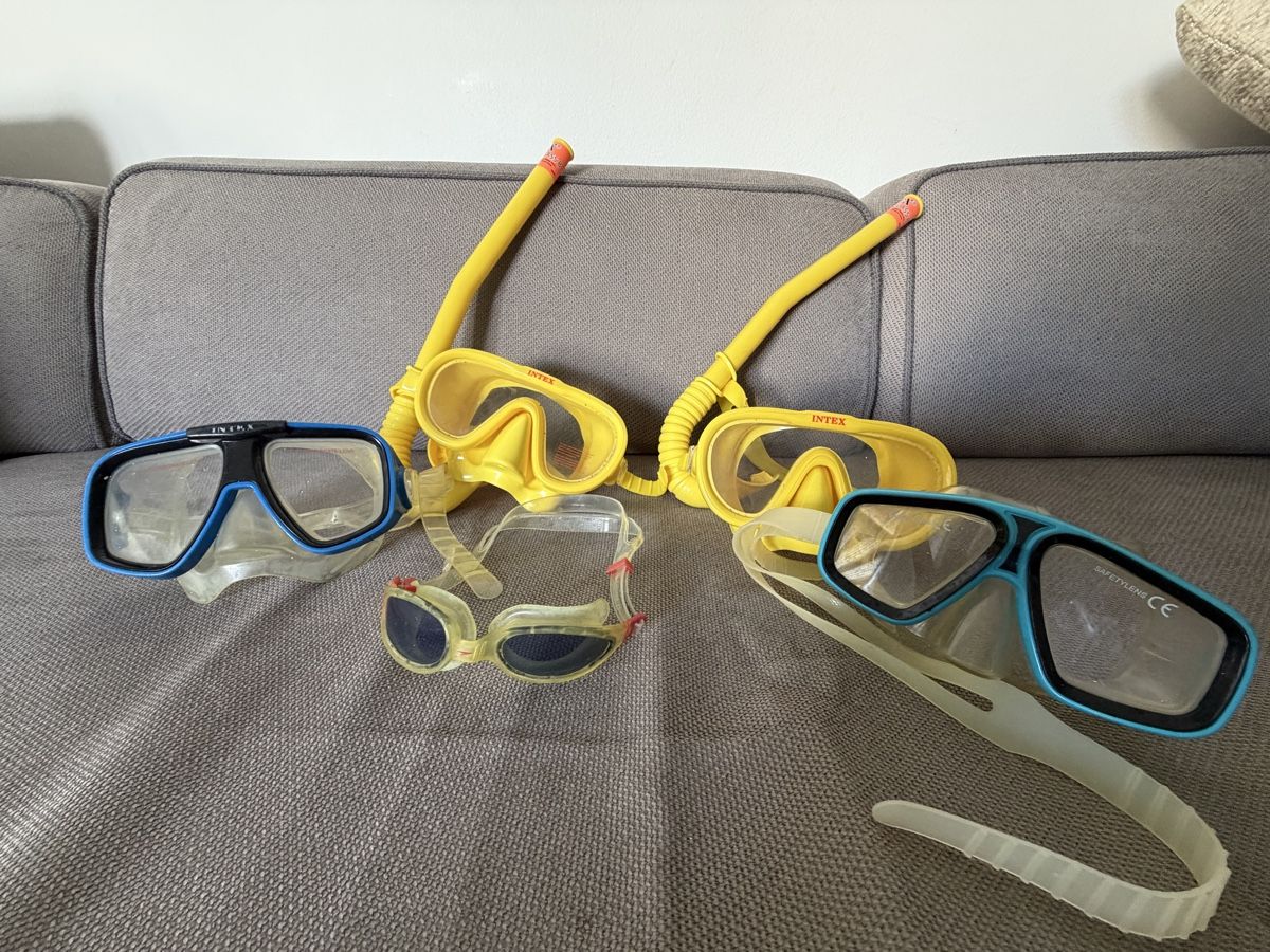 Flossen, Masken & Schnorchel: Maschera subacquea e occhialini set 4 pezzi usato – Gebraucht aus Lugano von can_xdd8