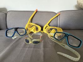 Maschera subacquea e occhialini set 4 pezzi usato